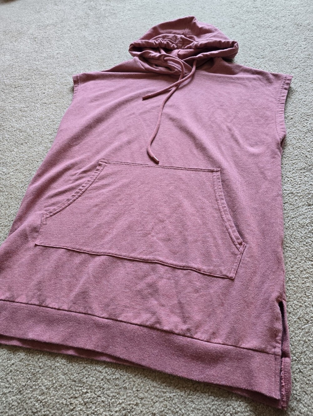 Hybrid Cotton Spandex Oversized Lightweight Hoodie Sleeveless